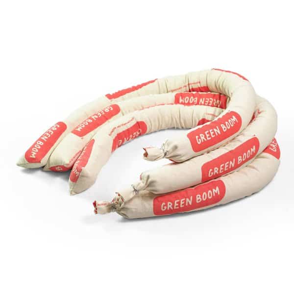 Sorbent Sock, 12 gal, 3 in x 48 in, White, 100% Biomass, 10 PK