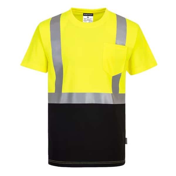 Men Nashville 2-Tone T-Shirt, 55% Cotton, 45% Polyester, Yellow/Black, 3XL