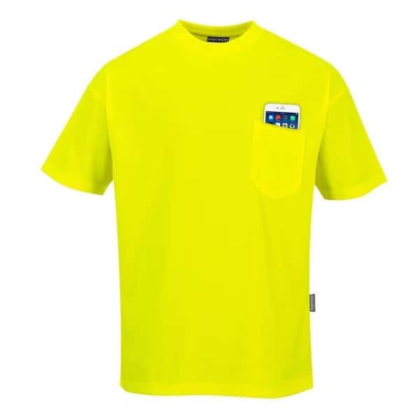 Short Sleeve Moisture Wicking T-Shirt, 100% Polyester, Yellow, 2X