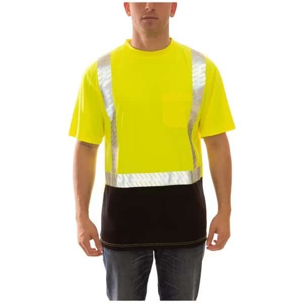 Job Sight Class 2 Premium T-Shirt, Class 2, Type R, Birdseye Polyester, Lime/Black, S