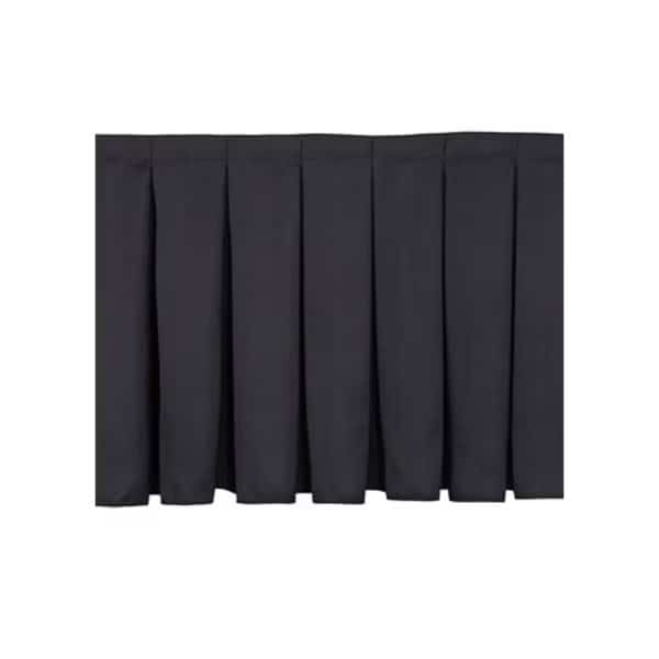 Stage Box Pleat Skirting, 8"H x 48"L, Black