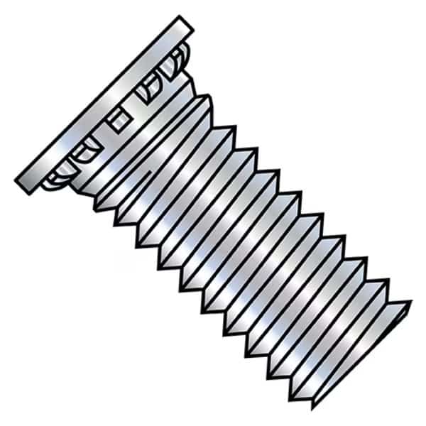 Captive Panel Screw, 1/4"-20 Thrd Sz, 1/2 in Lg, Flush, Zinc Plated Hardened Steel