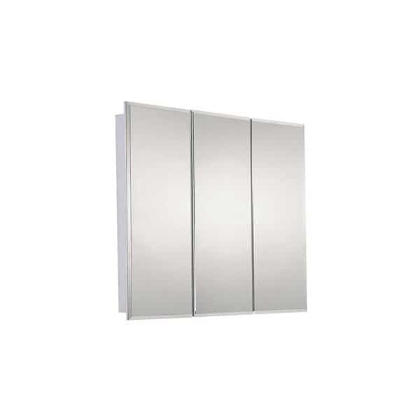 30" x 30" Surface Mounted Beveled Edge Tri-View Medicine Cabinet