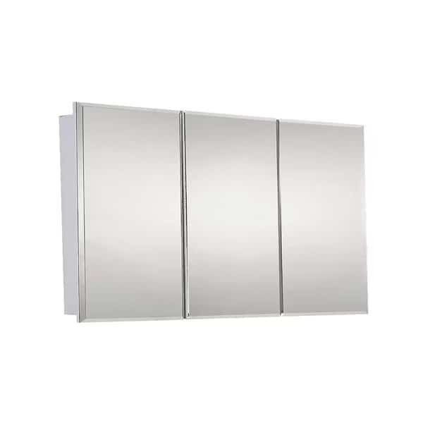48" x 30" Surface Mounted Beveled Edge Tri-View Medicine Cabinet
