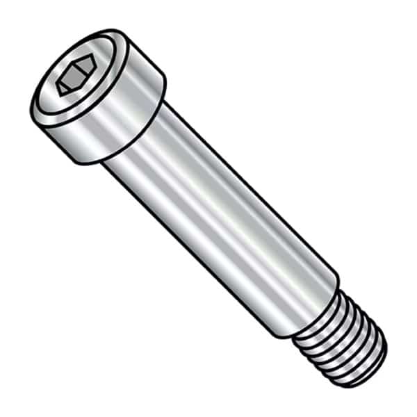 Shoulder Screw, 3/16" Thr Sz, 3/8 in Thr Lg, Stainless Steel, 300 PK