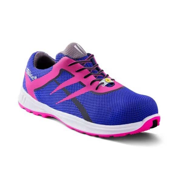Women's 3 in Aluminum Toe Athletic Work Shoe, Blue/Pink, 6, M, STFV3-F6