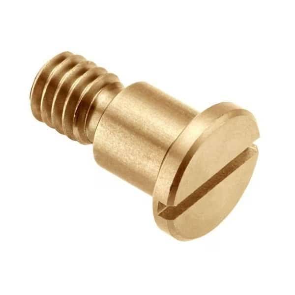 Shoulder Screw, #6-32 Thr Sz, 3/16 Thr Lg, 3/32 in Shoulder Lg, Brass