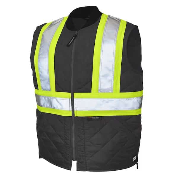 Hi-Vis Quilted Safety Vest S Class 1 X Back, , Zipper 3 Pockets