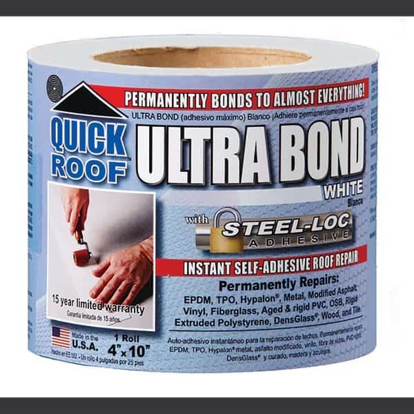 Quick Roof Ultra Bond, White, 4"X10', Cofair, Mfr#: UBW410