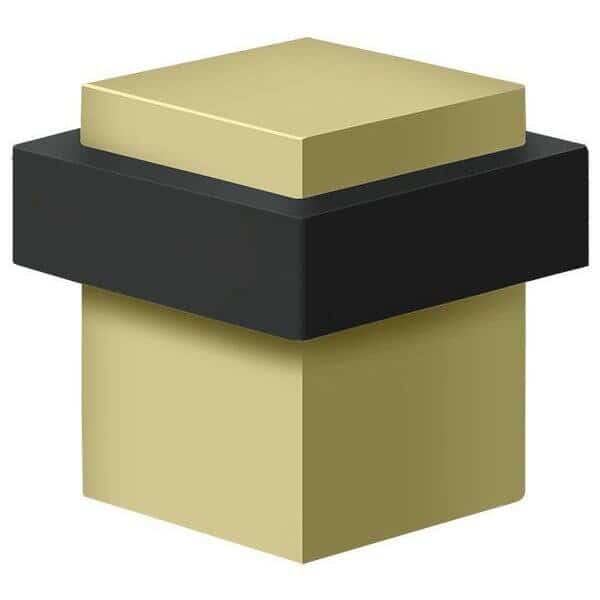 Square Universal Floor Bumper 1-3/8" Unlacquered Bright Brass