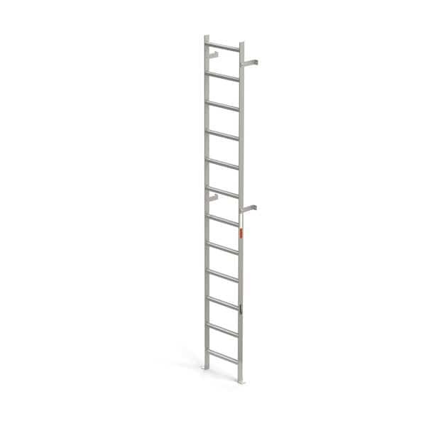 144" Overall H, Vertical Wall Mount Ladder - SS, Stainless Steel, 12 Steps, 300 lb. Load Capacity
