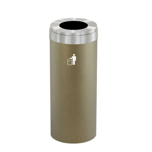 15 gal Trash Can, Bronze Vein/Satin Aluminum