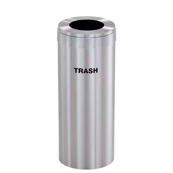 Waste Receptacle,No Liner,15 gal.,Silver, Mfr#: W-1242SA-SA-W5, GLARO