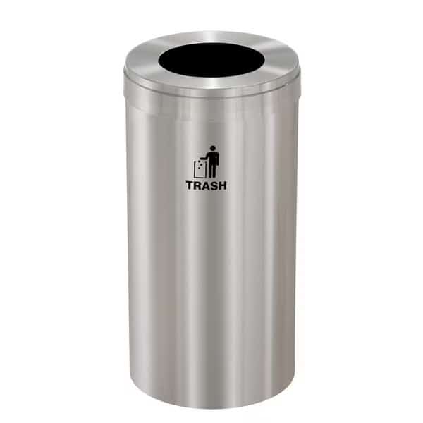 16 gal Trash Can, Satin Aluminum