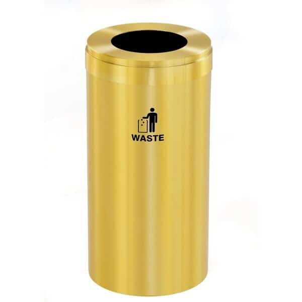 23 gal Trash Can, Satin Brass