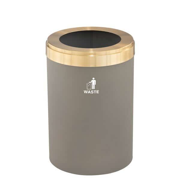 Waste Receptacle,Liner,33 gal.,Nickel/Sa, Mfr#: W-2032NK-BE-W2, GLARO