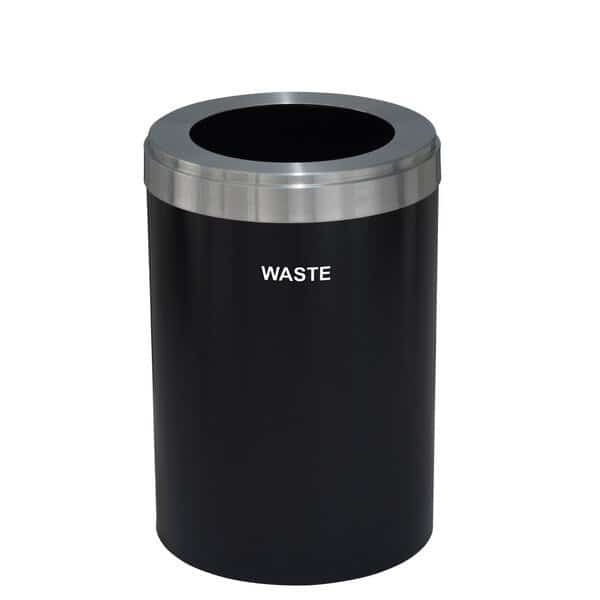 41 gal Trash Can, Satin Black/Satin Aluminum