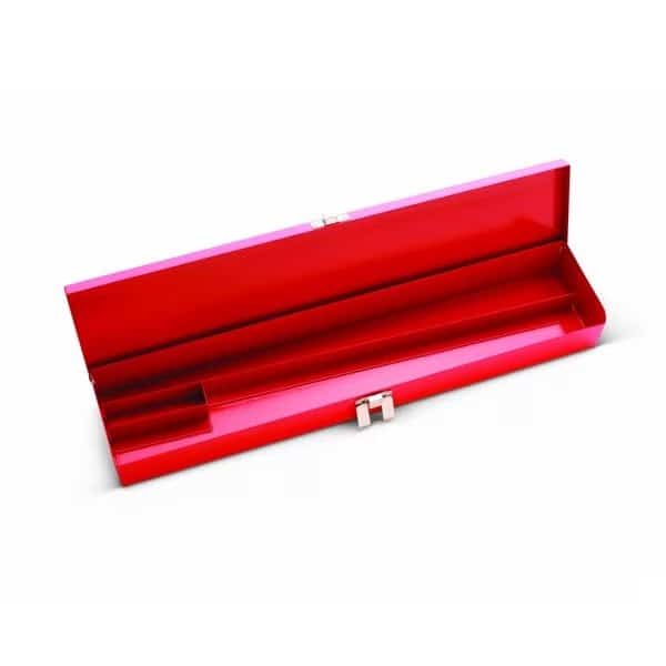 Tool Box Red, Metal w/Chrome Catch - 8-1