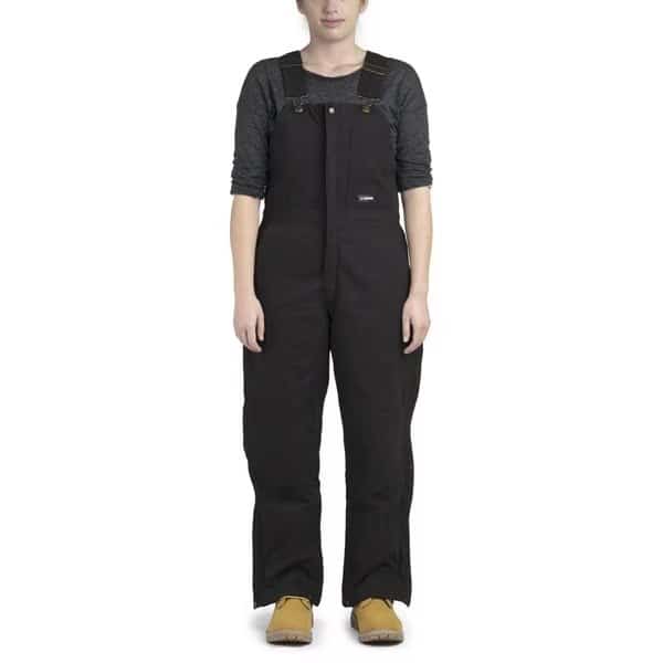 Womens Bib, Ladies, Washed, Insulated, Medium, Tall, Black, Size MT