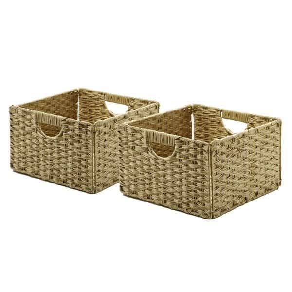 Handwoven Basket, Ivory White, PK2