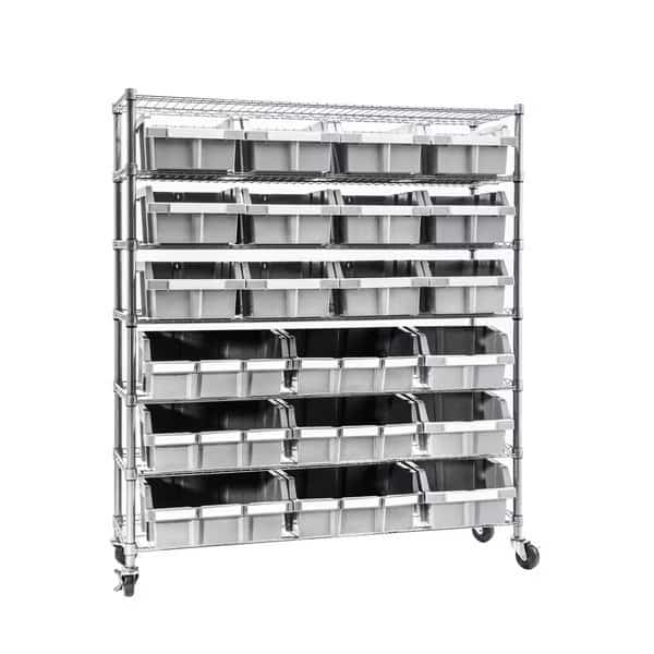 NSF Bin Rack, 7 Tier, 22 Bin, Extra Large