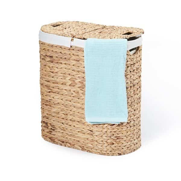 Oval Double Hamper, Water Hyacinth Lidde