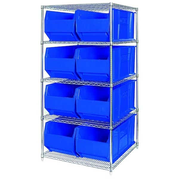 Shelving Unit, 48 in W x 86 in H x 36 in D, 5 Shelves