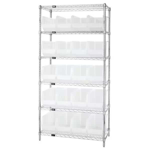 Shelving Unit, 36 in W x 74 in H x 18 in D, 6 Shelves