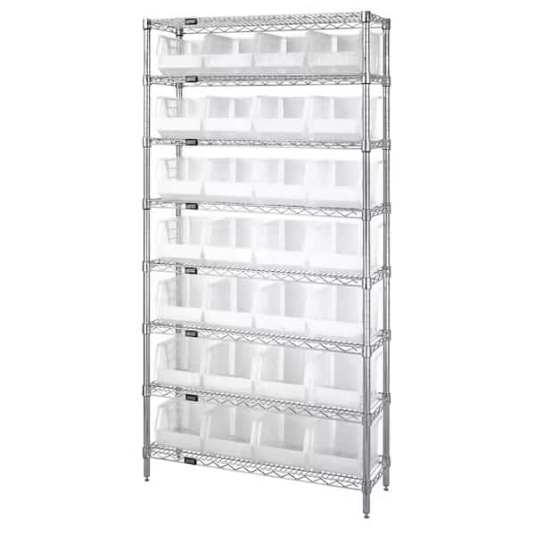 Shelving Unit, 36 in W x 74 in H x 12 in D, 8 Shelves