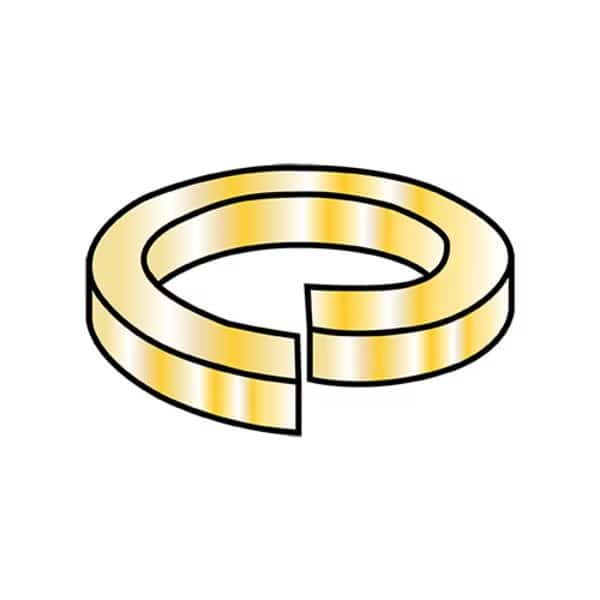 Split Lock Washer, For Screw Size #8 Steel, Zinc Yellow Finish, 10000 PK