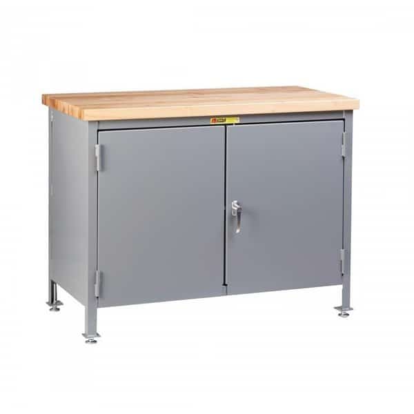 Work Center Cabinet, 24"X36" Butcher Block, Polyurethane, 3000 lbs., LITTLE GIANT, Mfr# WTC2D24362R6PFL