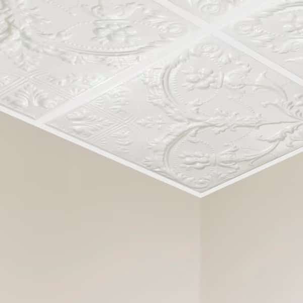 Saginaw Ceiling Tile, 24 in W x 24 in L, 15/16 in Grid Size, 5 PK