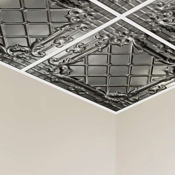 Toledo Ceiling Tile, 24 in W x 24 in L, 15/16 in Grid Size, 5 PK