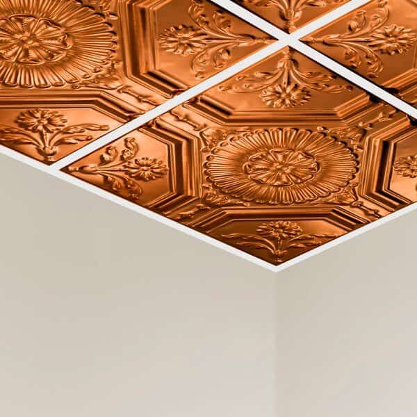 Rochester Ceiling Tile, 24 in W x 24 in L, 15/16 in Grid Size, 5 PK