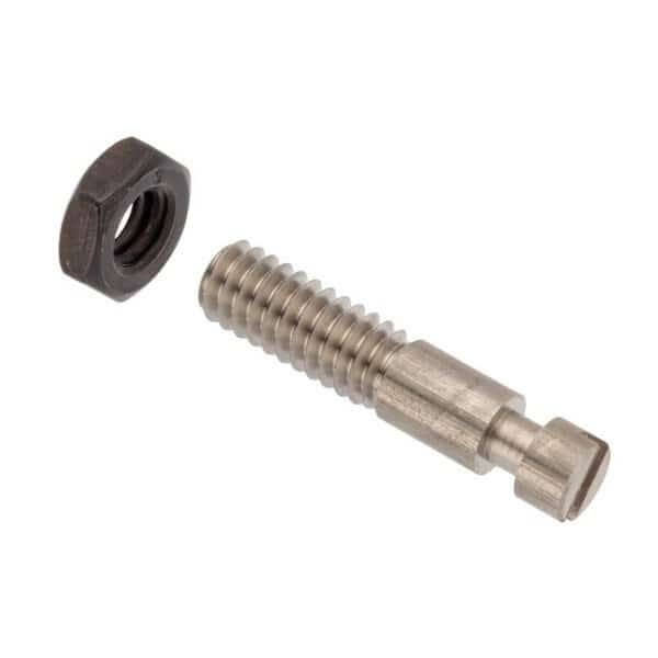 Headless with Jam Nut Spring Anchor, 1/4"-20, 1 in L, 18-8 Stainless Steel Plain