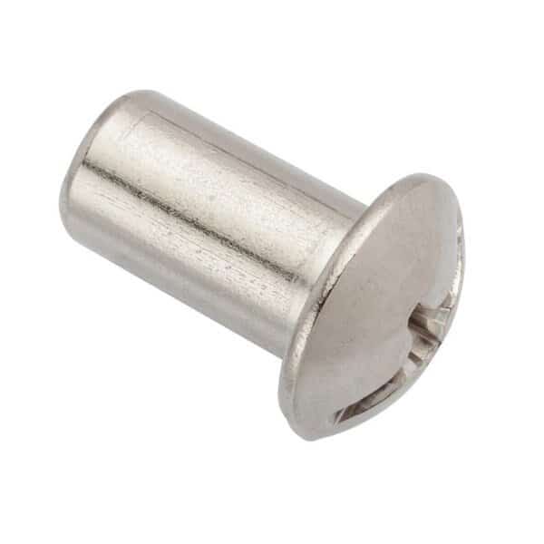 Combo Barrel, 3/8"-16, 7/8 in Brl Lg, 1/2 in Brl Dia, 18-8 Stainless Steel Unfinished
