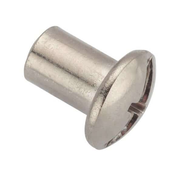 Barrel Bolt, #10-24, 3/8 in Brl Lg, 1/4 in Brl Dia, Stainless Steel Plain, 5 PK