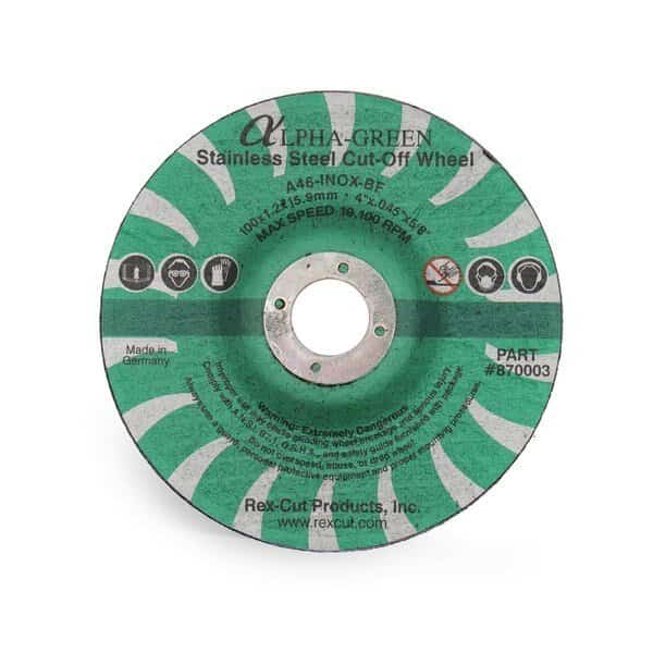 Alpha Green Cut Off Wheel 4 X .045 X 5/8 T27 Alpha Green