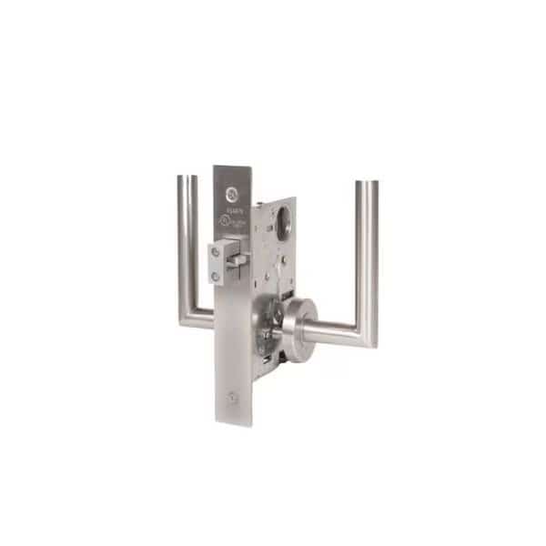 Left HStockholm Mortise Barn Door Latchset Privacy Cylinder Satin SS, TRIMCO, Mfr# 1074-2-LH-ST000.630