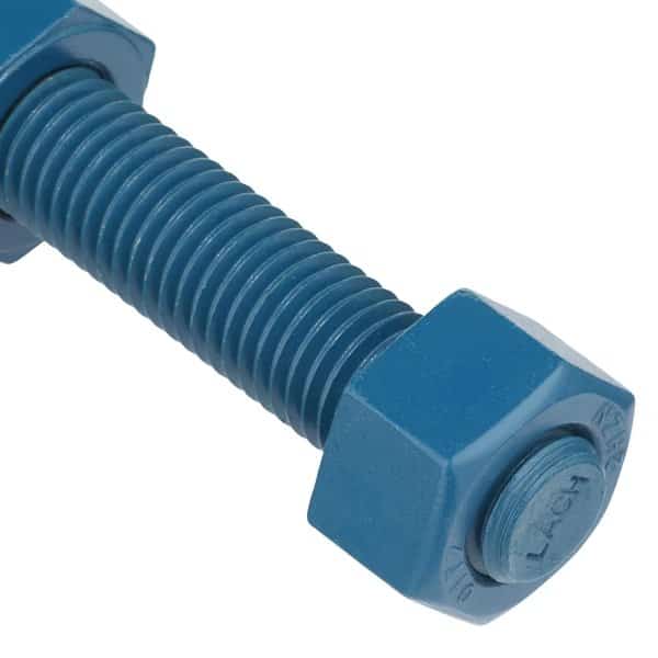 Fully Threaded Stud, 3/4"-10, 4 in, Steel, Grade B7, Fluoropolymer Coated Finish, 4 PK