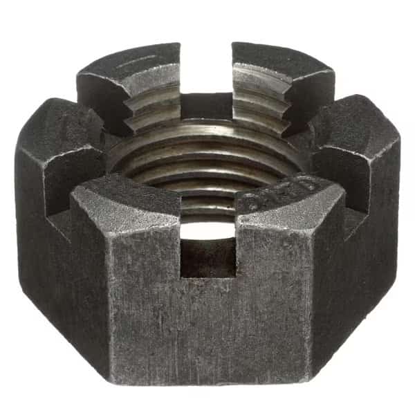 2-1/2"-4 Grade 8 Plain Finish Carbon Steel Round Slotted Castle Nut