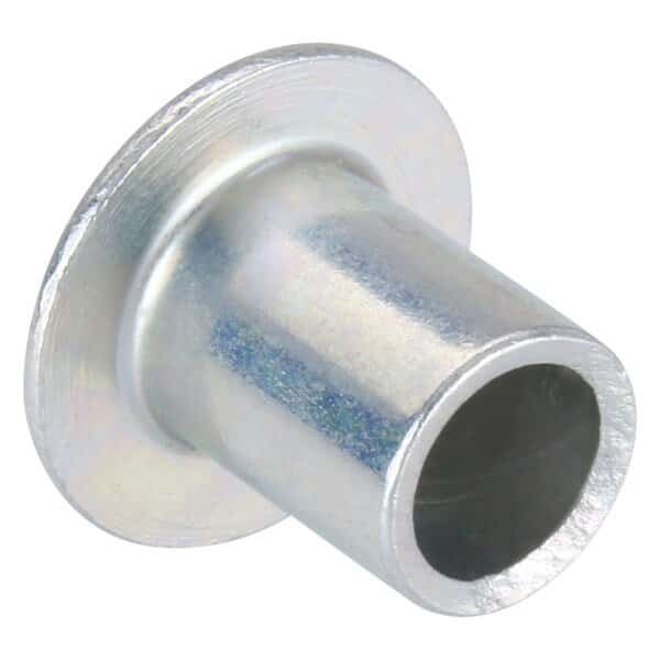 Semi-Tubular Rivet, Oval Head, 1/4 in Dia., 5/16 in L, Steel Body, 100 PK