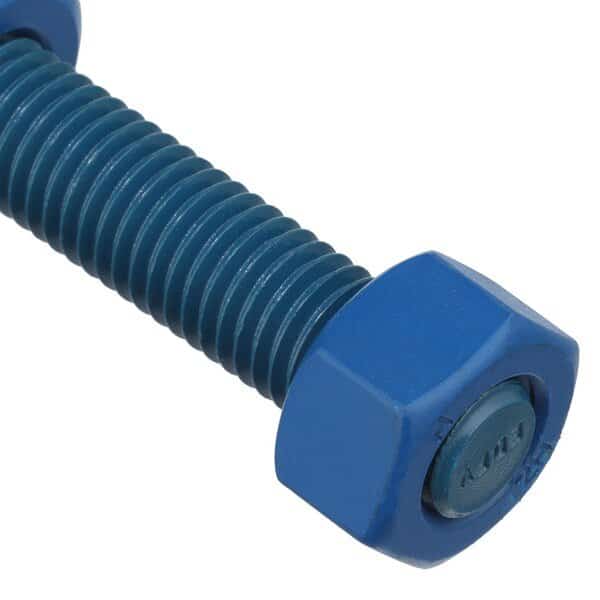 Fully Threaded Stud, 5/8"-11, 3 1/4 in, Steel, Grade B7, Fluoropolymer Coated Finish, 50 PK