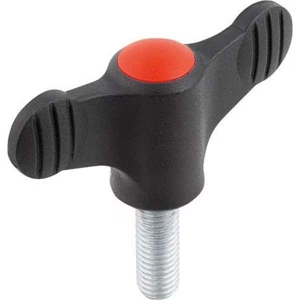 Wing Grip D=5/16-18X20 A=50, H=24, Form: L, Plastic Black, Comp: Steel, Blue-Passivated