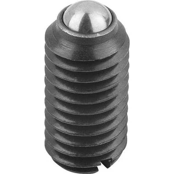 Spring Plunger, Standard Spring Force D=3/8-16 L=19, Steel, Comp: Ball Steel, Kipp, Mfr#: K0309.A4