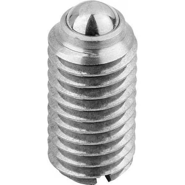 Spring Plunger Spring Force D=M04 L=9, Stainless Steel, Comp: Ball Stainless Steel