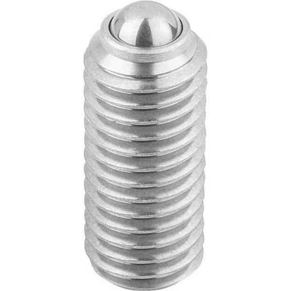 Spring Plunger Standard Spring Force D=1/4-28 L=14, Stainless Steel, Pin Stainless Steel