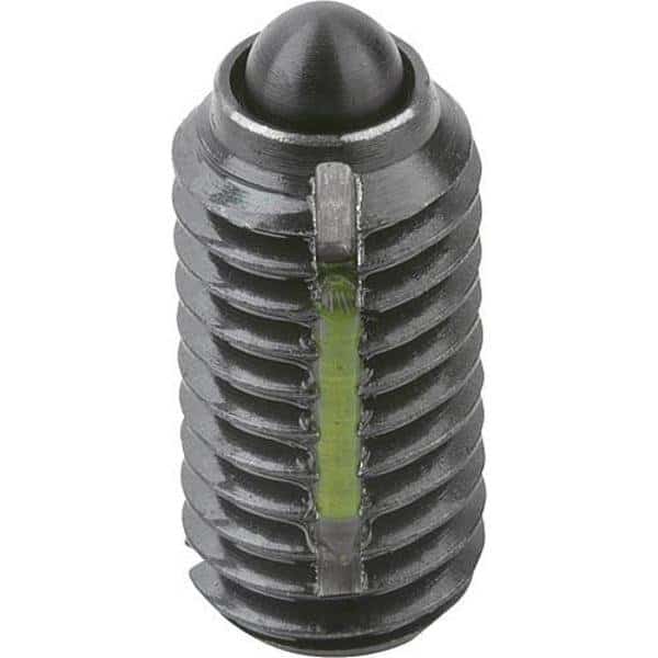 Spring Plunger Light Spring Force, Long-Lok D=1/2-13 L=22, Steel, Comp: Pin Steel, KIPP, Mfr# K0323.1A5