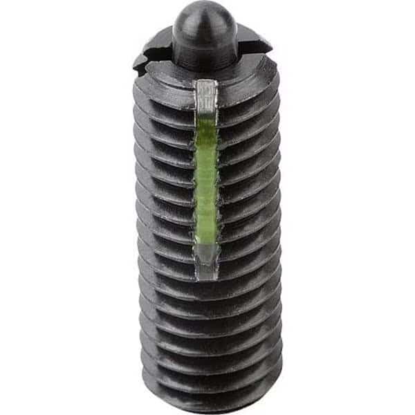 Spring Plunger Intensified Spring Force, Long-Lok D=M08 L=22, Steel, Comp: Pin Steel