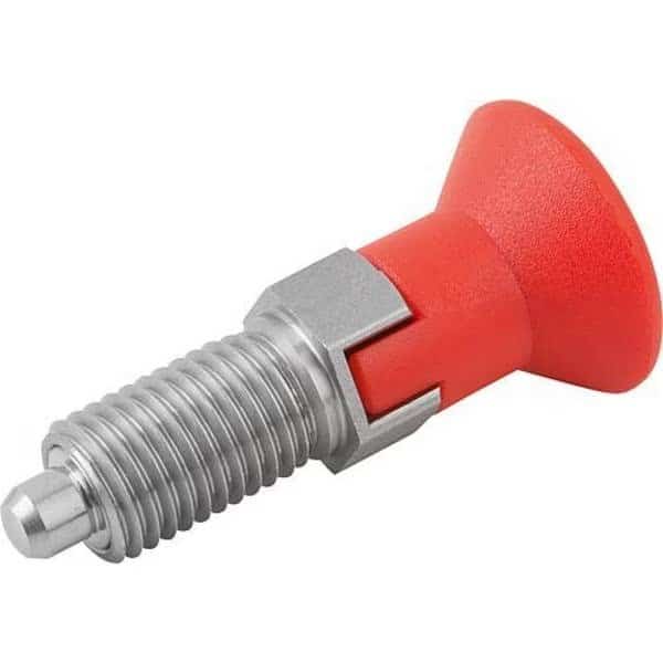 Indexing Plunger Red D1= M24X2, D=16, Style C, Lockout Type wo Locknut, Stainless Steel Hardened